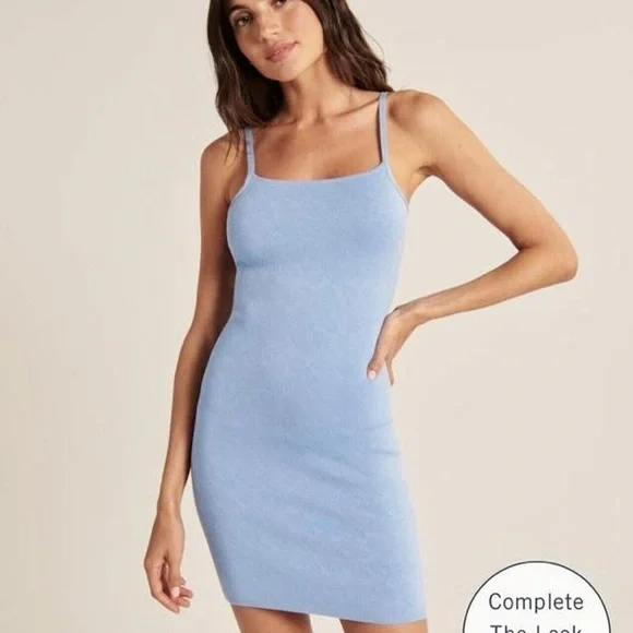 NWT Abercrombie & Fitch Rust Red Knit Mini Dress Medium - Picture 5 of 5